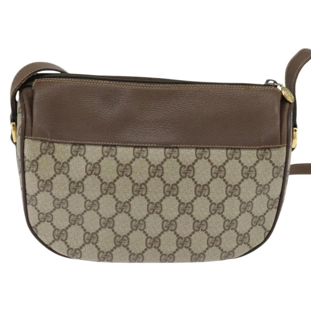 GUCCI GG Supreme Web Sherry Line Bag PVC Beige Gold 001 58 0918 Auth BA7459 - Picture 3 of 15